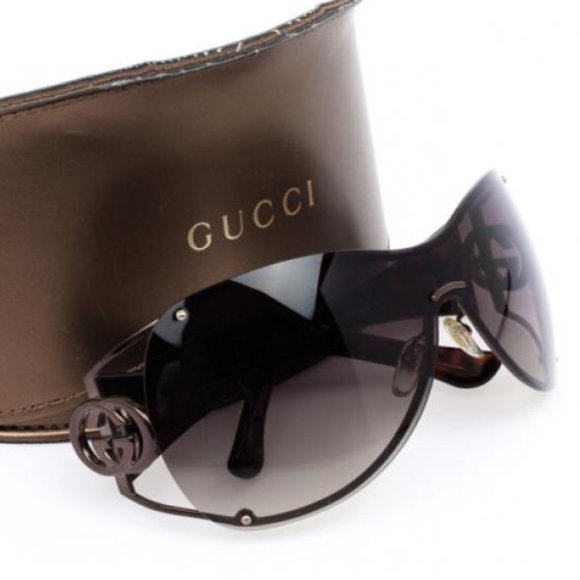 Gucci Black Shield Women Sunglasses 90's Vintage